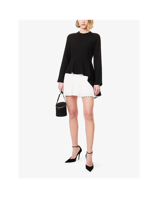 Jonathan Simkhai Black Amberly Pleated Woven Mini Dress