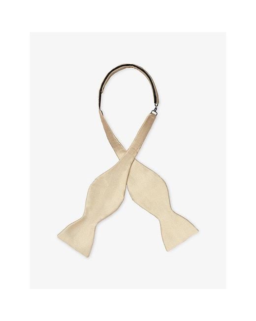 Eton of Sweden White Self-Tied Silk Bow Tie for men