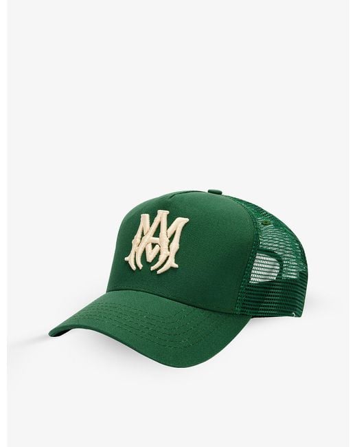 Amiri Monogram-embroidered Cotton And Mesh Cap in Green for Men | Lyst ...