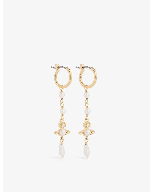 Vivienne Westwood Multicolor Emiliana Brass And Pearl Earrings