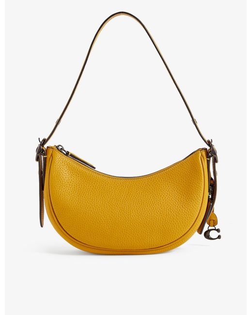 COACH Luna Leather Shoulder Bag in Yellow | Lyst
