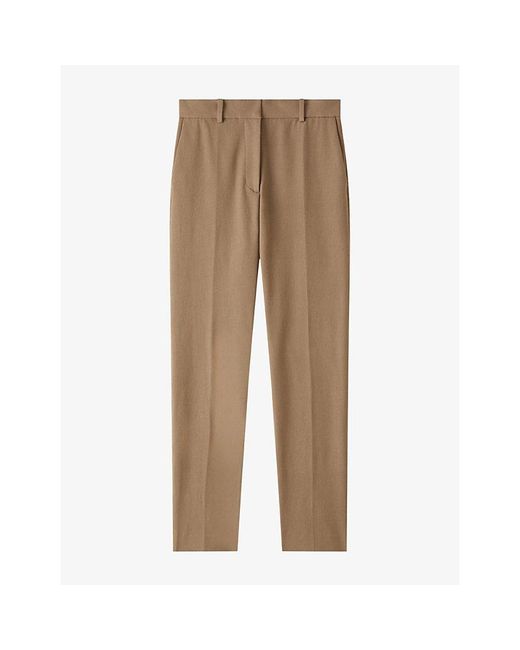 Joseph Natural Coleman Tapered-Leg Stretch-Crepe Trousers