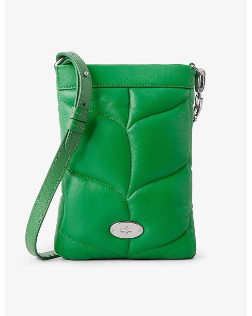 Mulberry Green Softie Quilted Leather Cross-body Phone Pouch