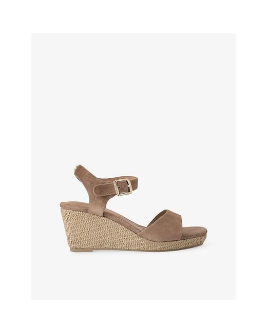 Carvela Kurt Geiger Gray Sadie Suede Wedge Sandals