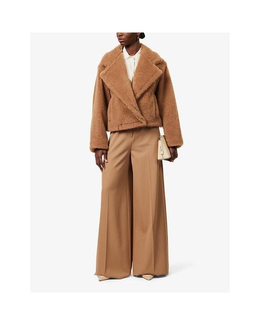 Max Mara Gardone Oversized Cropped-Wool And Silk-Blend