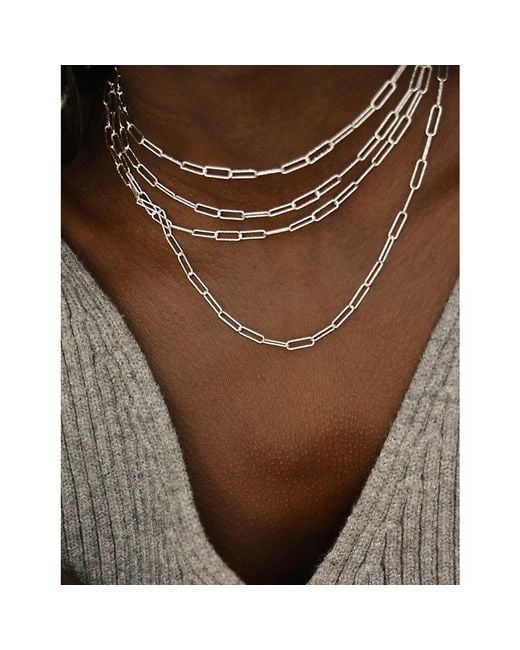 Monica Vinader Metallic Alta Textured Sterling Necklace