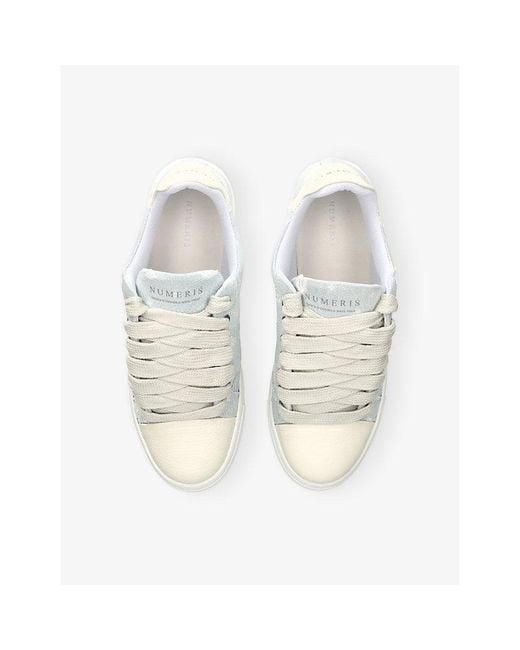 NUMERIS White Atelier Denim And Leather Trainers for men