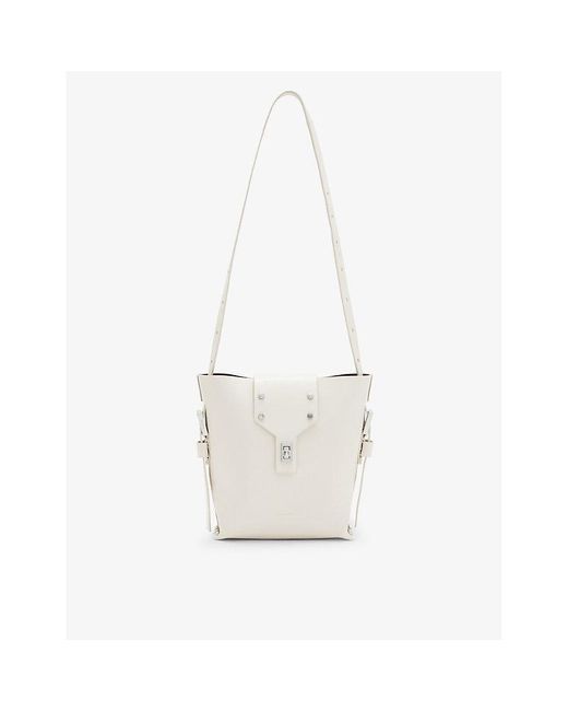AllSaints White Miro Branded-hardware Leather Cross-body Bag