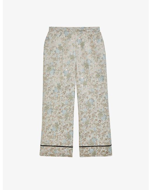 Ted Baker Aurina Jacquard Cotton-blend Trousers in Metallic | Lyst UK