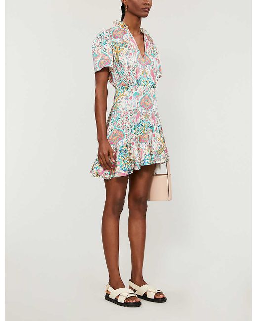 Sandro Irenn Graphic-print Woven Midi Dress | Lyst