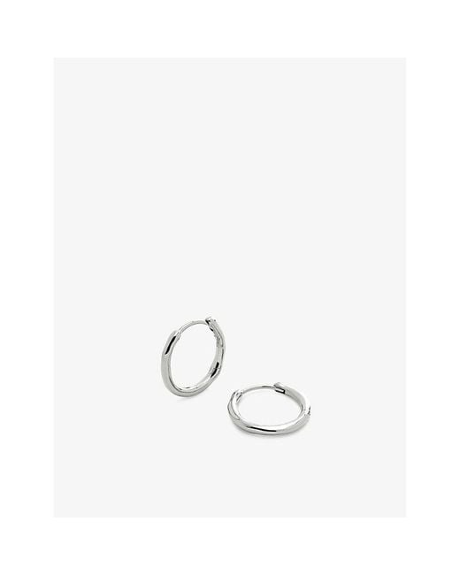 Monica Vinader White Mv Siren Muse 925 Sterling- Small Hoop Earrings