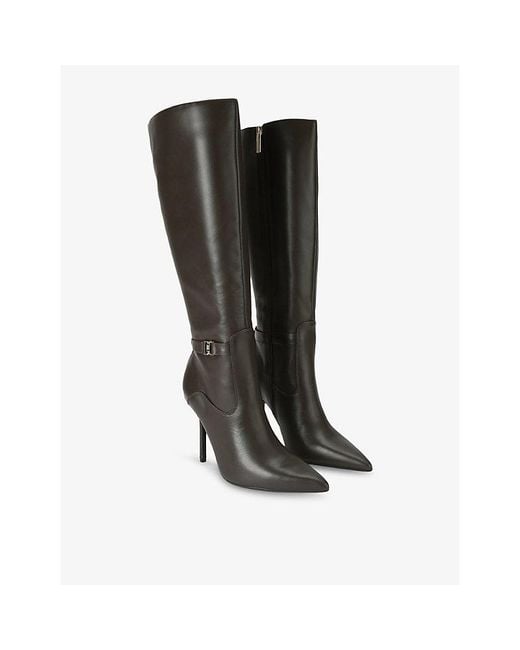 KG by Kurt Geiger Black Heeled Leather Knee-High Boots