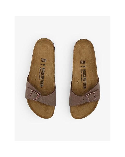 Birkenstock Brown Madrid One-Strap Faux-Leather Sandals