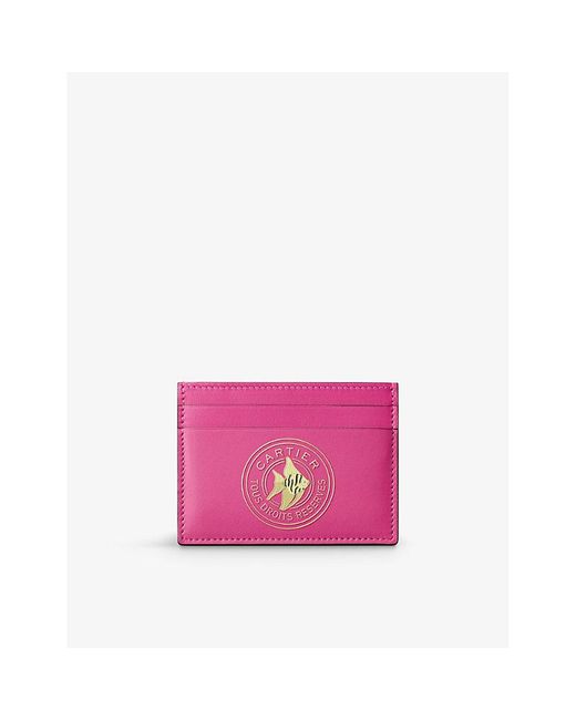 Cartier Pink Characters Leather Card Holder