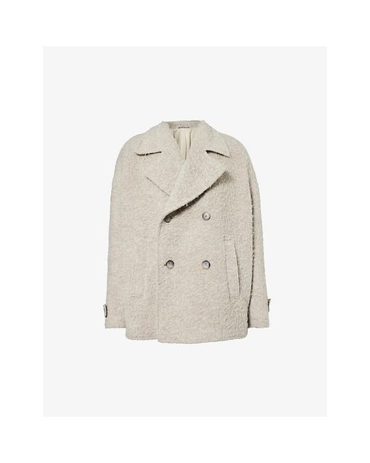 H&M Men's Double-Breasted Wool-Blend Coat