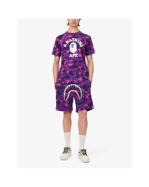 A Bathing Ape Purple Camo Cotton-jersey T-shirt Xx for men