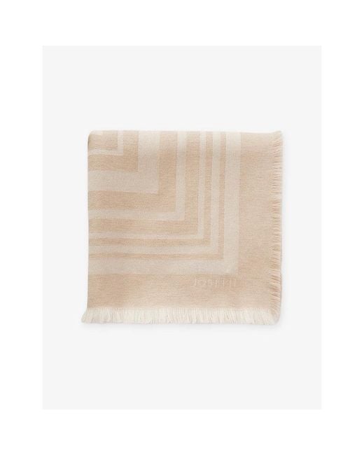 Joseph Natural Neoma Striped Square Wool Scarf