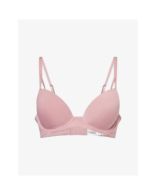 Calvin Klein Pink Seductive Comfort Lift Demi Stretch-Woven Push-Up T-Shirt Bra