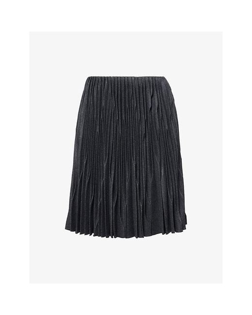 Alaïa Black Pleated High-Rise Wool-Garbadine Mini Skirt