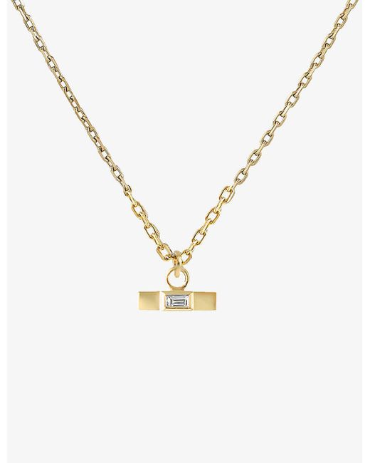 The Alkemistry Métier By Tomfoolery T-bar 9ct -gold And Diamond Pendant ...