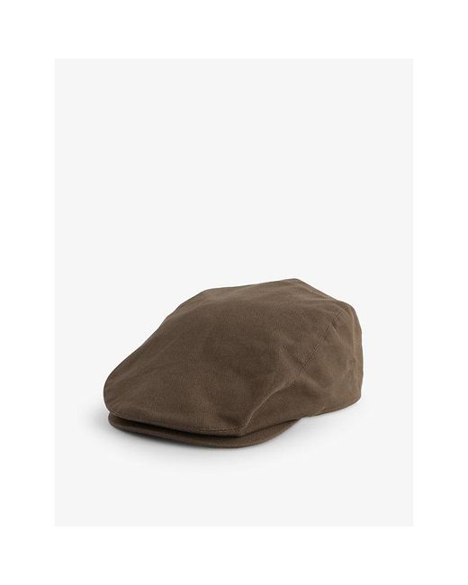 Barbour Brown Finnean Flat Cotton Cap for men
