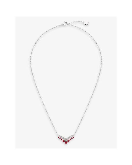 Chaumet White Joséphine Aigrette 18Ct- 0.23Ct Brilliant-Cut Diamond And Ruby Pendant Necklace