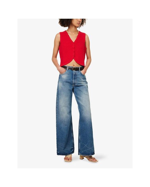 Rails Red Calypso Cotton Knitted-Top