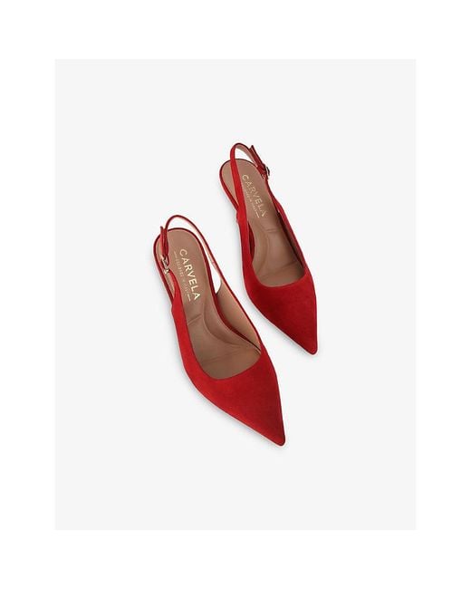 Carvela Kurt Geiger Red Spirited Suede Slingbacks