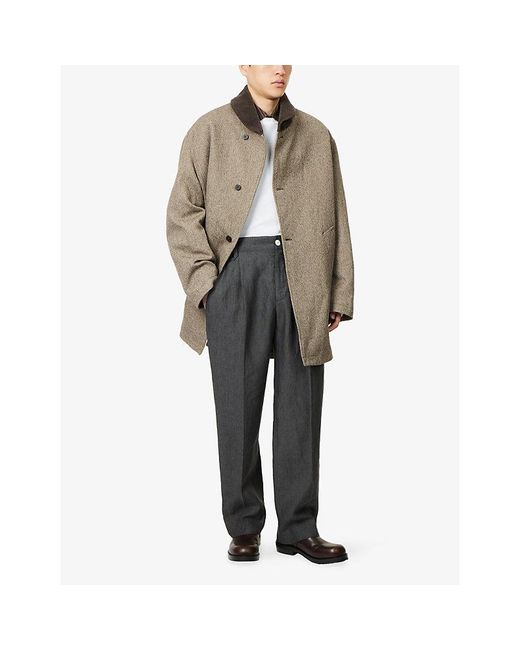 Jacquemus Gray Le Pantalon Croisiére Linen Trousers for men