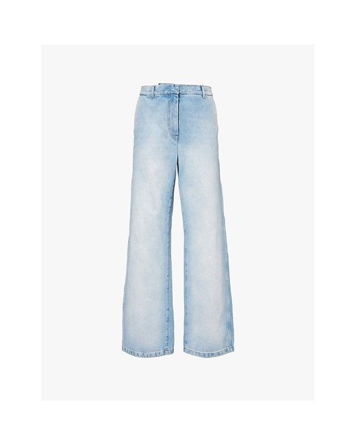 Dries Van Noten Blue Paxy High-Rise Wide-Leg Denim Jeans