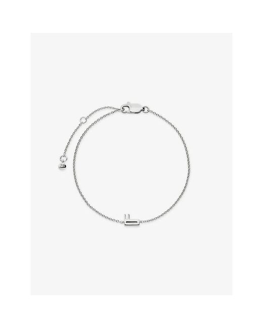 Monica Vinader Metallic Initial F 925 Sterling Chain Bracelet