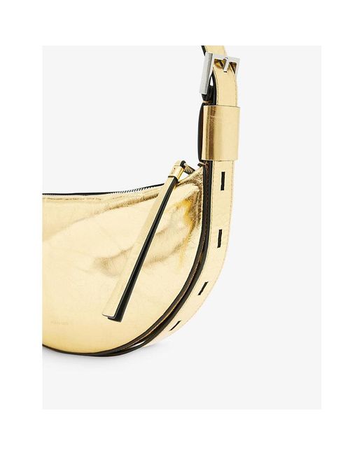 AllSaints Pewter Leather Crossbody Bag in Metallic Lyst