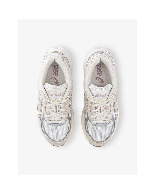 Asics White Gel-Nyc 2.0 Suede And Mesh Trainers