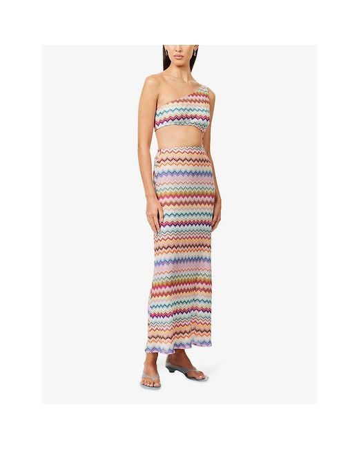 Missoni White Cut-Out Zig-Zag Knitted Cover Up