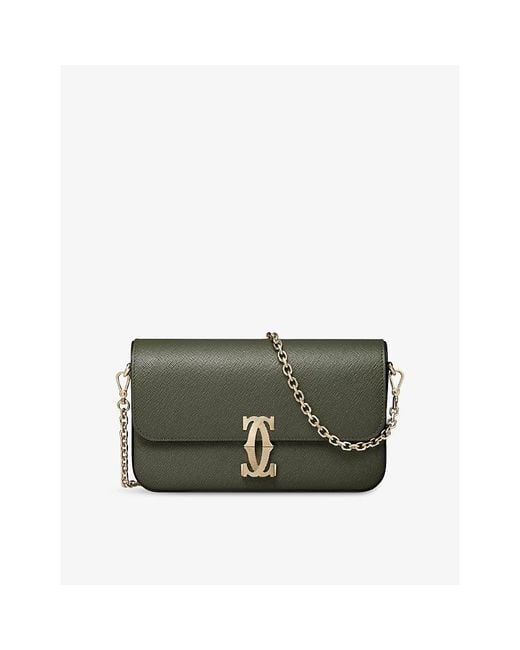Cartier Green C De Mini Leather Chain Bag