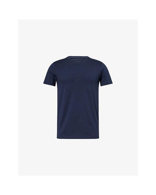 Falke Blue Daily Comfort Pack Of Two Crew-Neck Stretch-Cotton T-Shirts for men