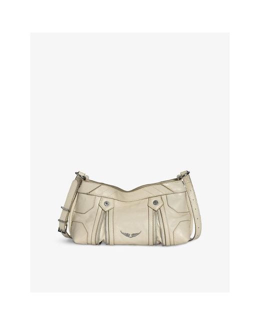 Zadig & Voltaire Natural Sunny Mood Wing-Embellished Leather Shoulder Bag