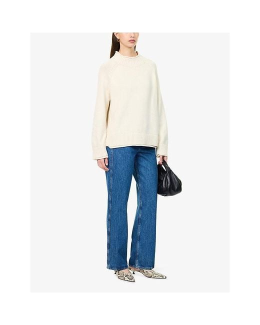 Rag & Bone Blue Shea Straight-Leg Denim Jeans