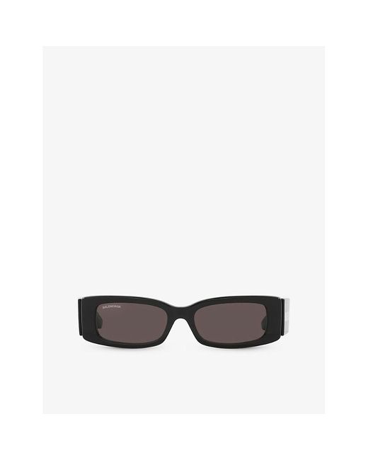 Balenciaga Black Bb0260s Rectangle-frame Acetate Sunglasses