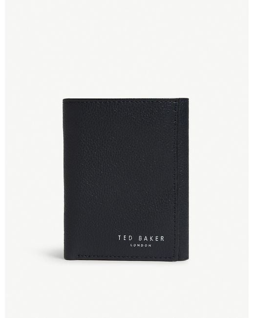 Ted Baker Blue Gonnor Leather Trifold Wallet for men
