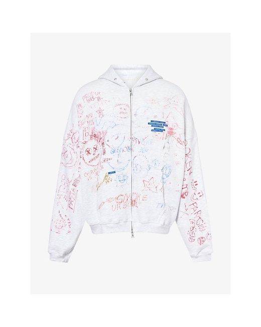 Paly Hollywood White Joshua Tree Double Cotton Hoody for men