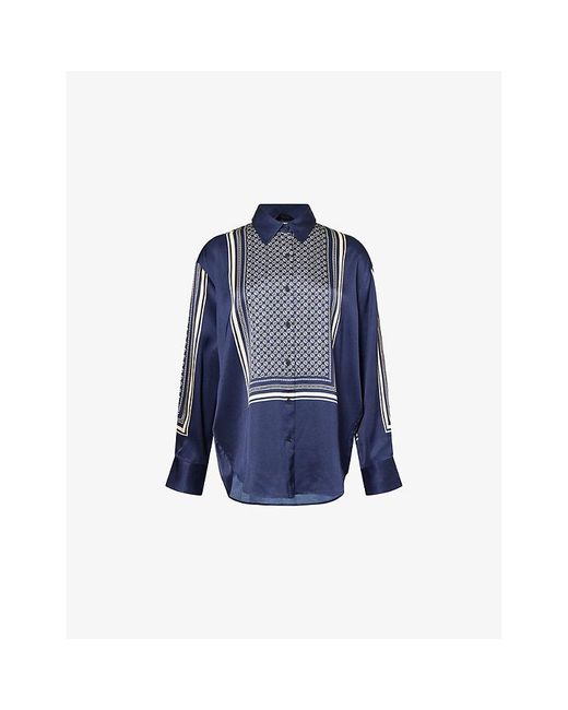 Rag & Bone Blue Jessica Printed Woven Shirt