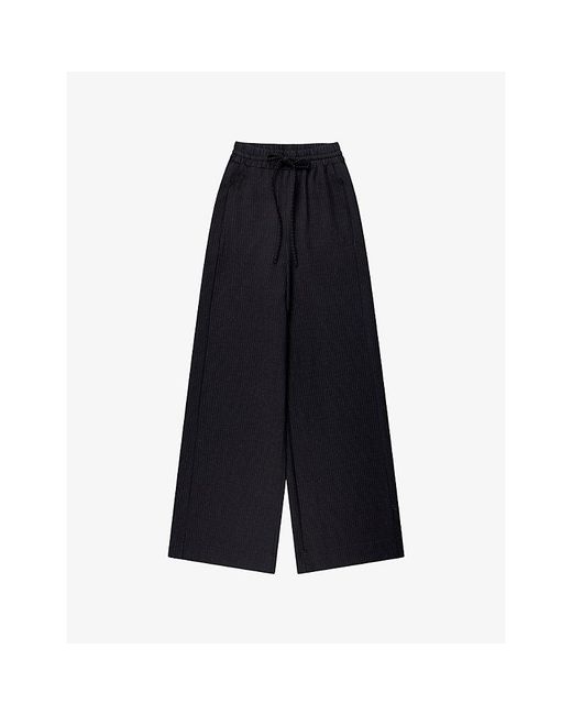 Ro&zo Blue Pinstripe Wide-Leg Stretch-Woven Trousers