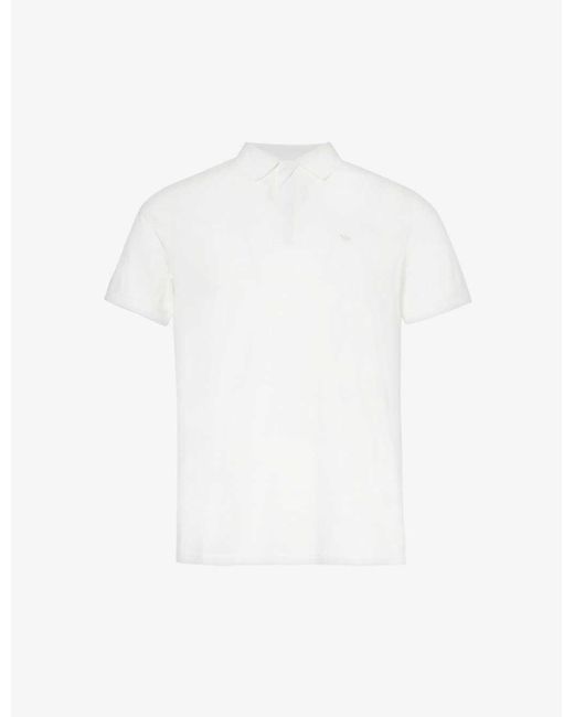 Emporio Armani White Logo-embroidered Cotton-jersey Polo Shirt for men