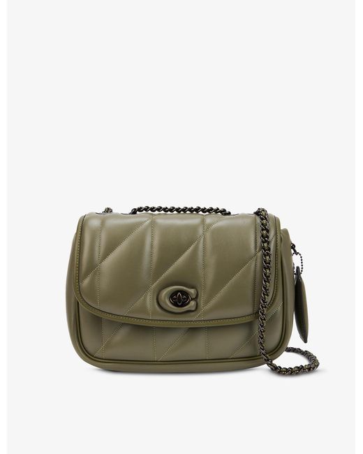 COACH Madison Quilted Leather Shoulder Bag in Army Green (Green) Lyst