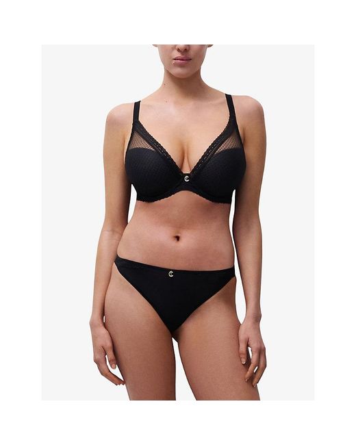 Chantelle Blue Romance Lace-Overlay Bra