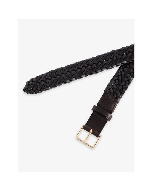 Max Mara Black Braided Woven Leather Belt