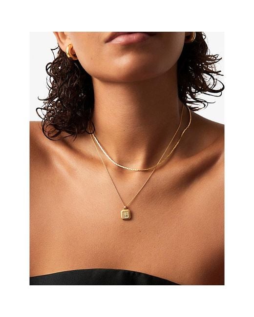 Missoma Metallic March Birthstone 18Ct Vermeil Plated Sterling Pendant Necklace