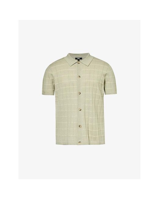 PAIGE Multicolor Mendez Checked Cotton And Linen-blend Polo Shirt for men