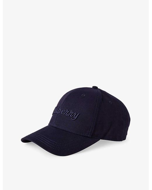 Mulberry Blue Logo-embroidered Cotton-twill Baseball Cap for men